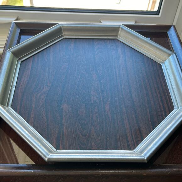 Vintage 60s Gotham Pewter and Formica Octagon Cocktail Tray MCM Mad Men Bar Tray - Picture 7 of 14